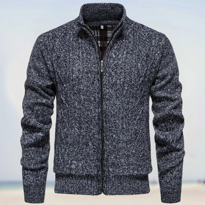 Zoltán – Varmer Cashmere Striktrøje med Lynlås