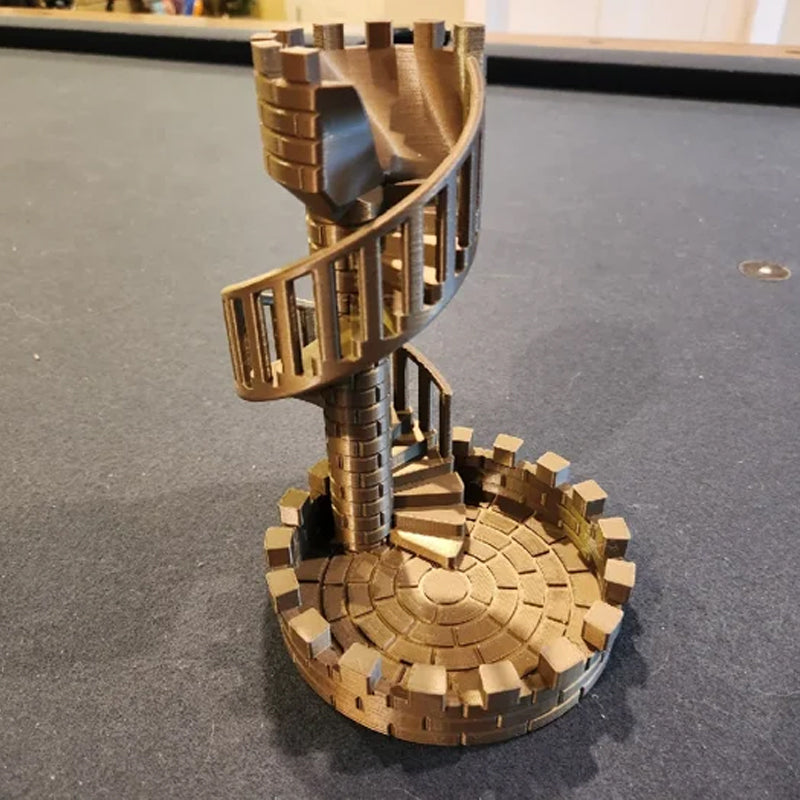 Dicemasters - 3D -gedruckter Würfel -Turm mit Wendeltreppe