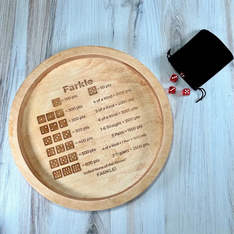 Dicemaster - Houten Farkle Dobbelbak avec table de points pour le plaisir de la famille