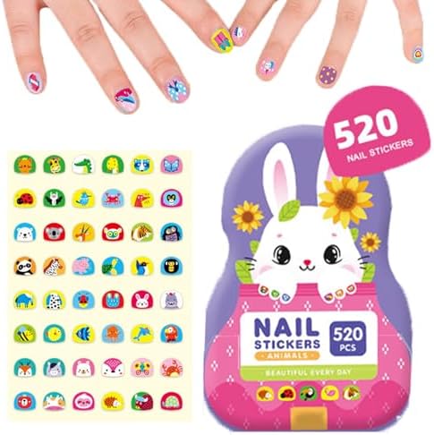 NagelArties™ - 520 morceaux d'adorables autocollants pour ongles pour enfants