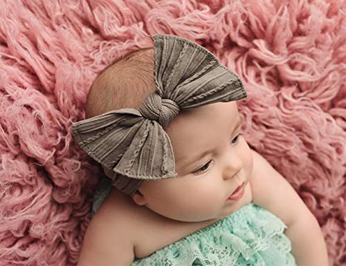 BabyBows™ - Bandeaux extensibles en nylon avec grand nœud