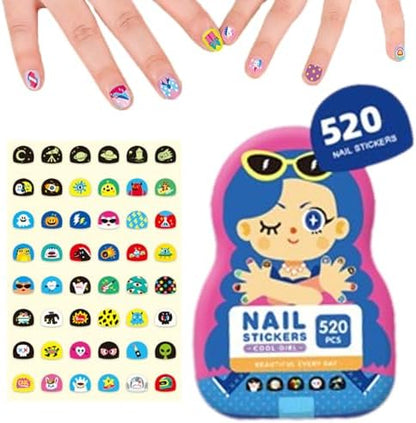 NagelArties™ - 520 morceaux d'adorables autocollants pour ongles pour enfants