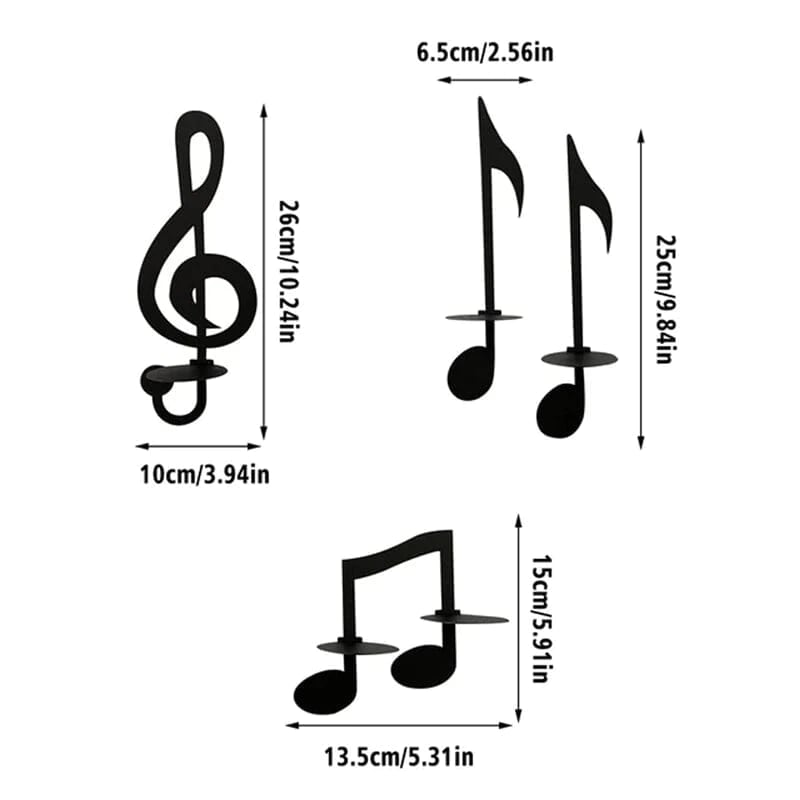 Sort Musiknote Væglampe
