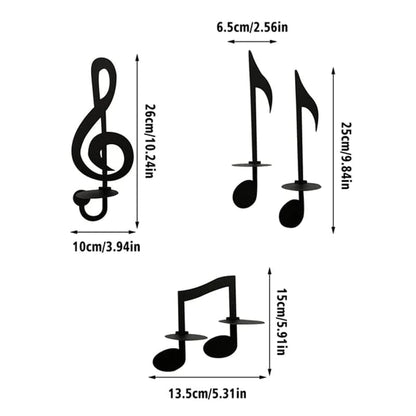 Sort Musiknote Væglampe