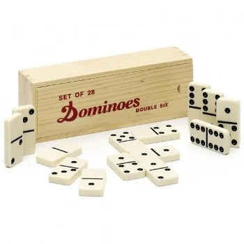 ClassicDomino - Double 6 Domino Set med trækasse