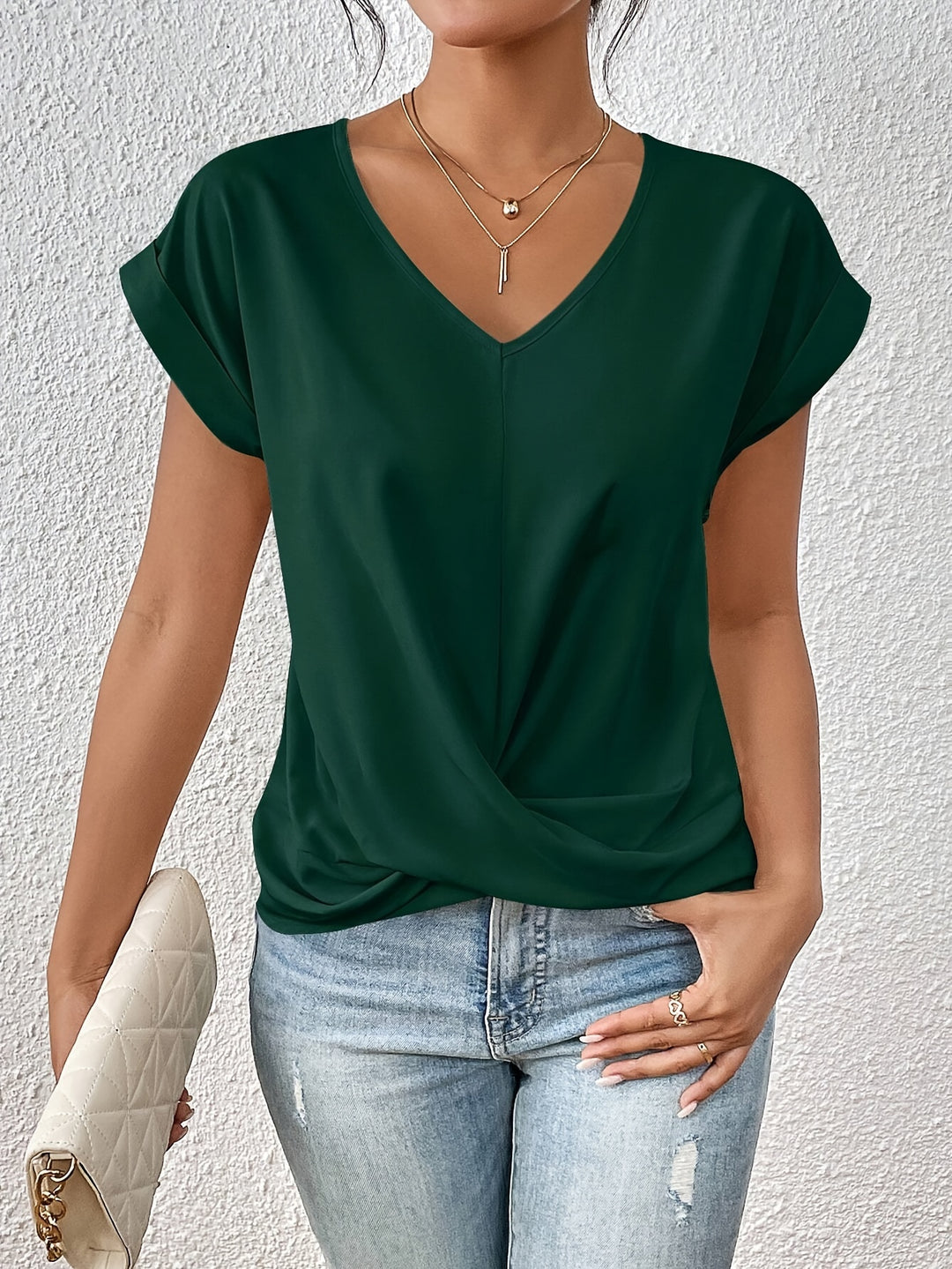 Tammana - Lässiges T-Shirt mit V-Ausschnitt