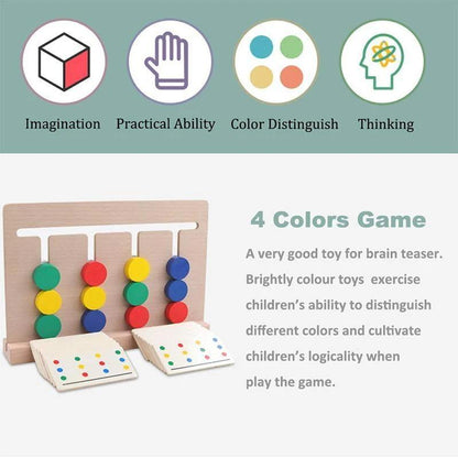 KinderLuxe - Educatief Houten Vierkleuren Spel Montessori Stijl