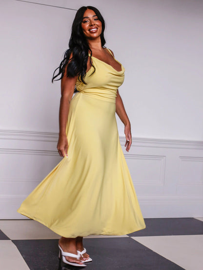 Lulah Draped Maxi Kjole med Integreret BH