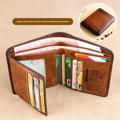 Multifunctional RFID-Blocking Leather Wallet