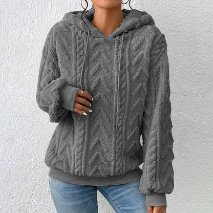 Fester Plüsch-Jacquard-Hoodie mit Dicke