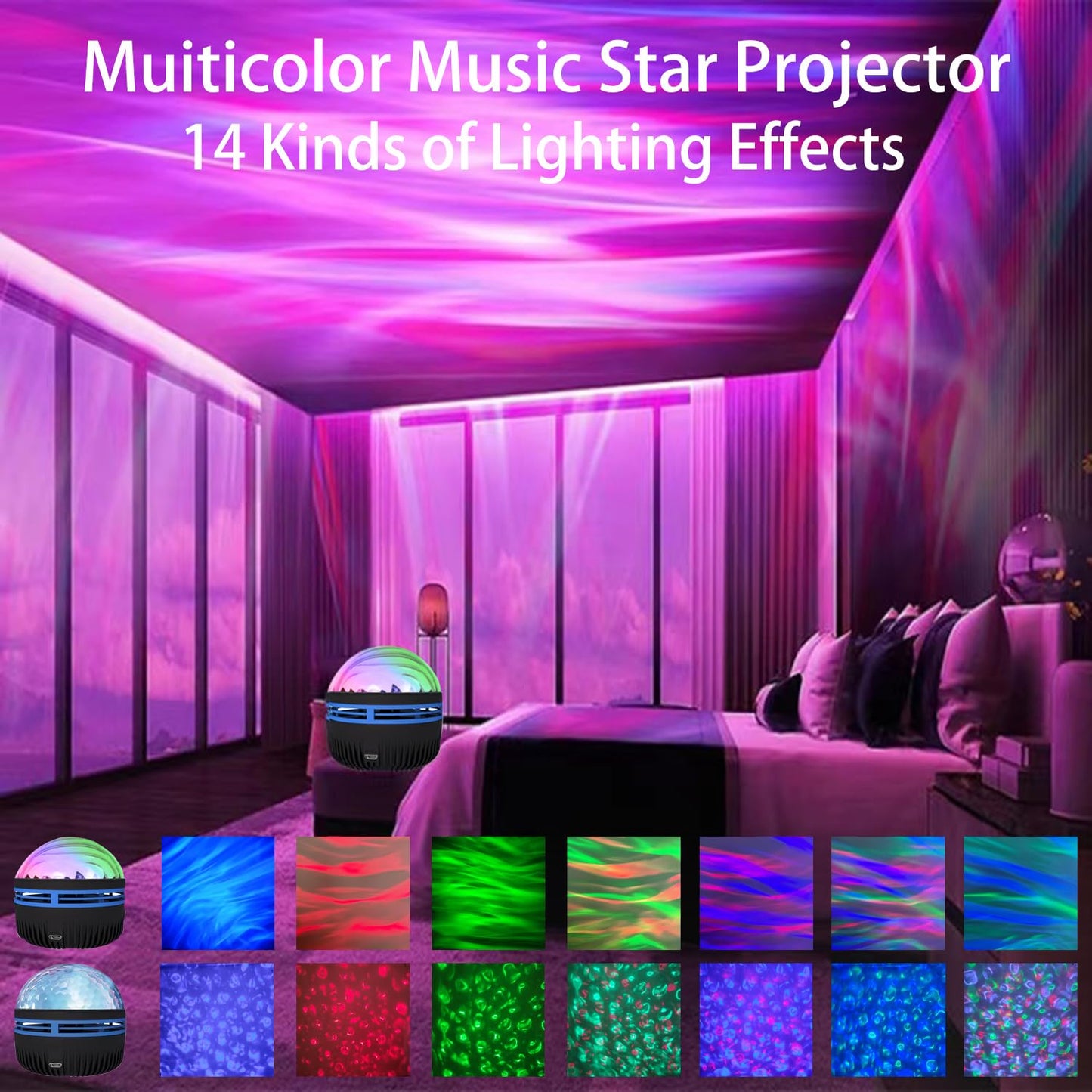 2 in 1 Projector for Northern Lights and Ocean Waves
