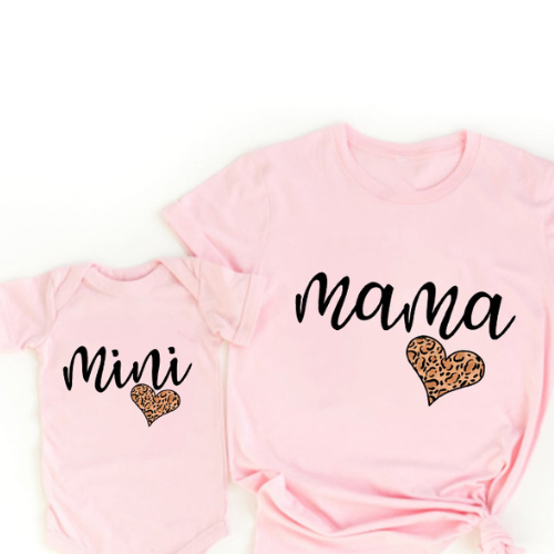 Mini Fashion™ - Mor & Datter - Matchende T-shirt & Romper