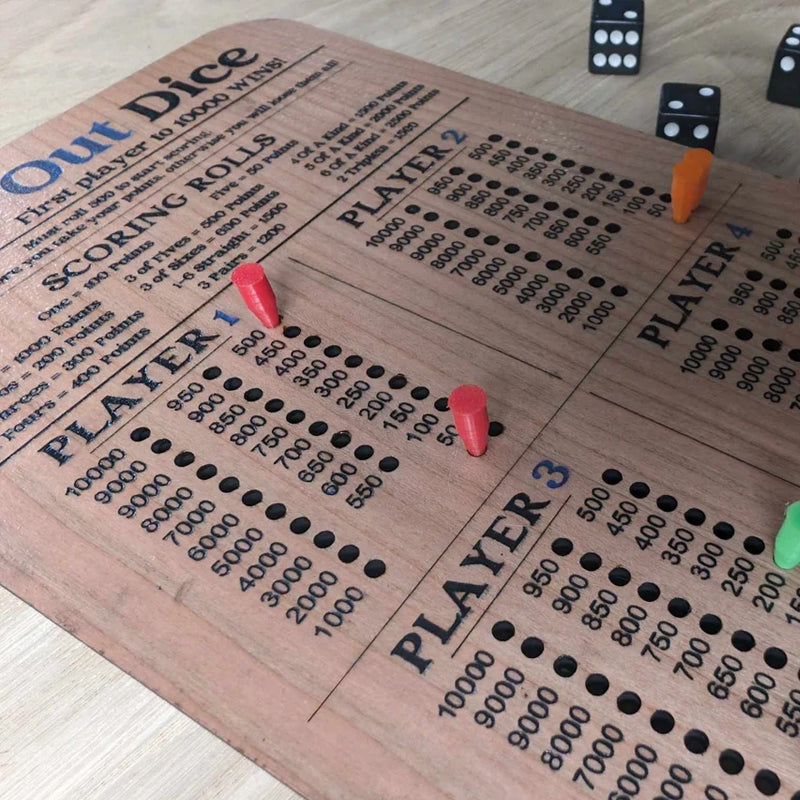 DiceKing - Houten Crap Out Scorebord voor Tactisch Speelplezier