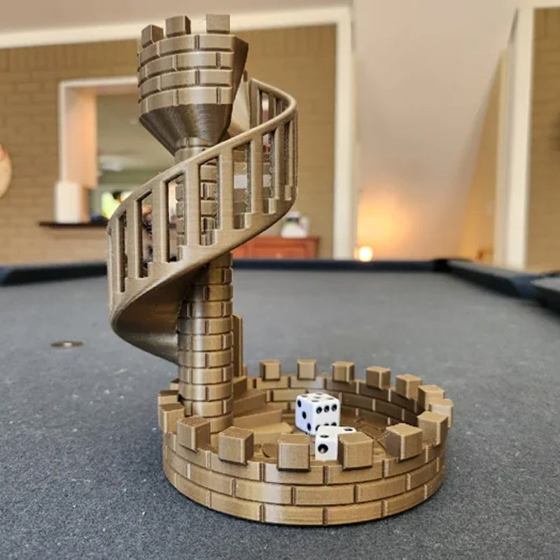 Dicemasters - 3D -gedruckter Würfel -Turm mit Wendeltreppe