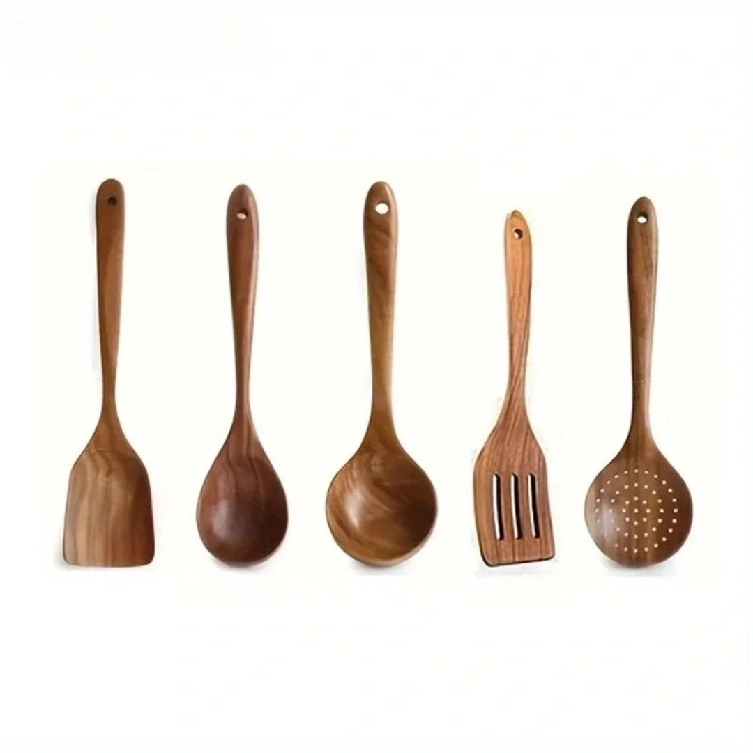 WalnutCraft – Walnut Wood Kitchen Utensil Set (5 Pieces)