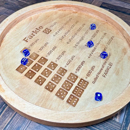 Dicemaster - Houten Farkle Dobbelbak avec table de points pour le plaisir de la famille