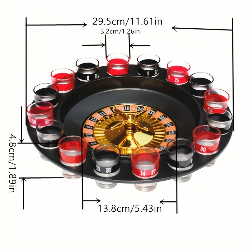 Boire Roulette - Jeu de boisson de la roulette de luxe avec 16 verres