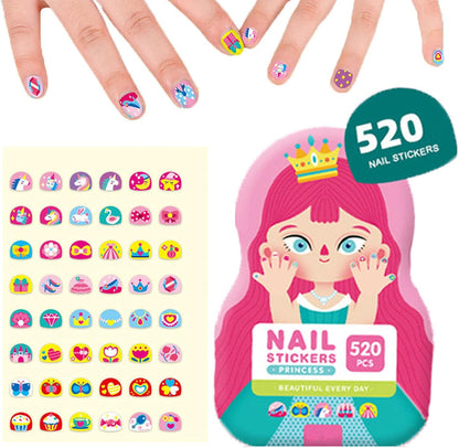 NagelArties™ - 520 morceaux d'adorables autocollants pour ongles pour enfants