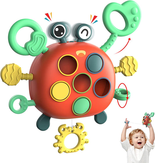 Giocattolo di trazione in silicone Montessori Crab