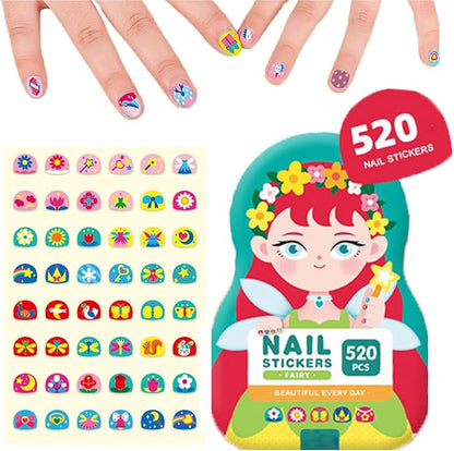 NagelArties™ - 520 morceaux d'adorables autocollants pour ongles pour enfants