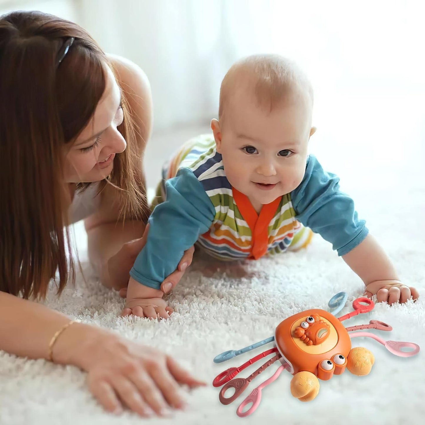 Crabe Silicone Trek Toys - Le compagnon de voyage parfait pour les bébés