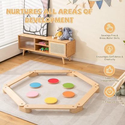 Montessori træbalancebomme med sæt af trinsten