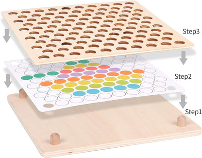 Træ Peg Board Perlespil