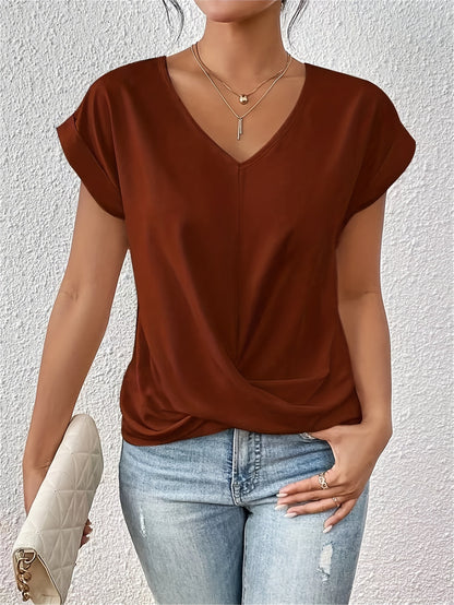 Tammana - Lässiges T-Shirt mit V-Ausschnitt