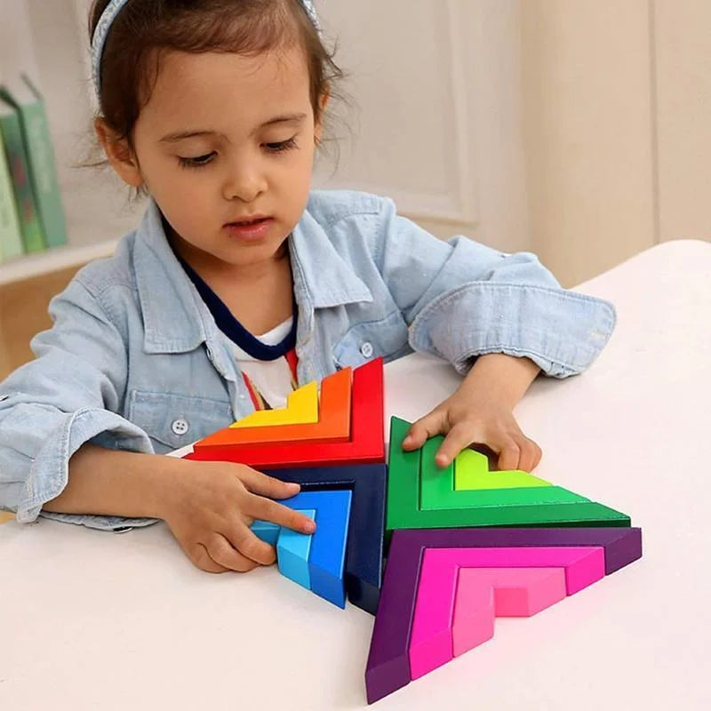 Regenbogenblocks - Holz Regenbogen -Stapel -Spiel für Kinder