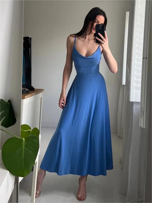 Lulah Draped Maxi Kjole med Integreret BH