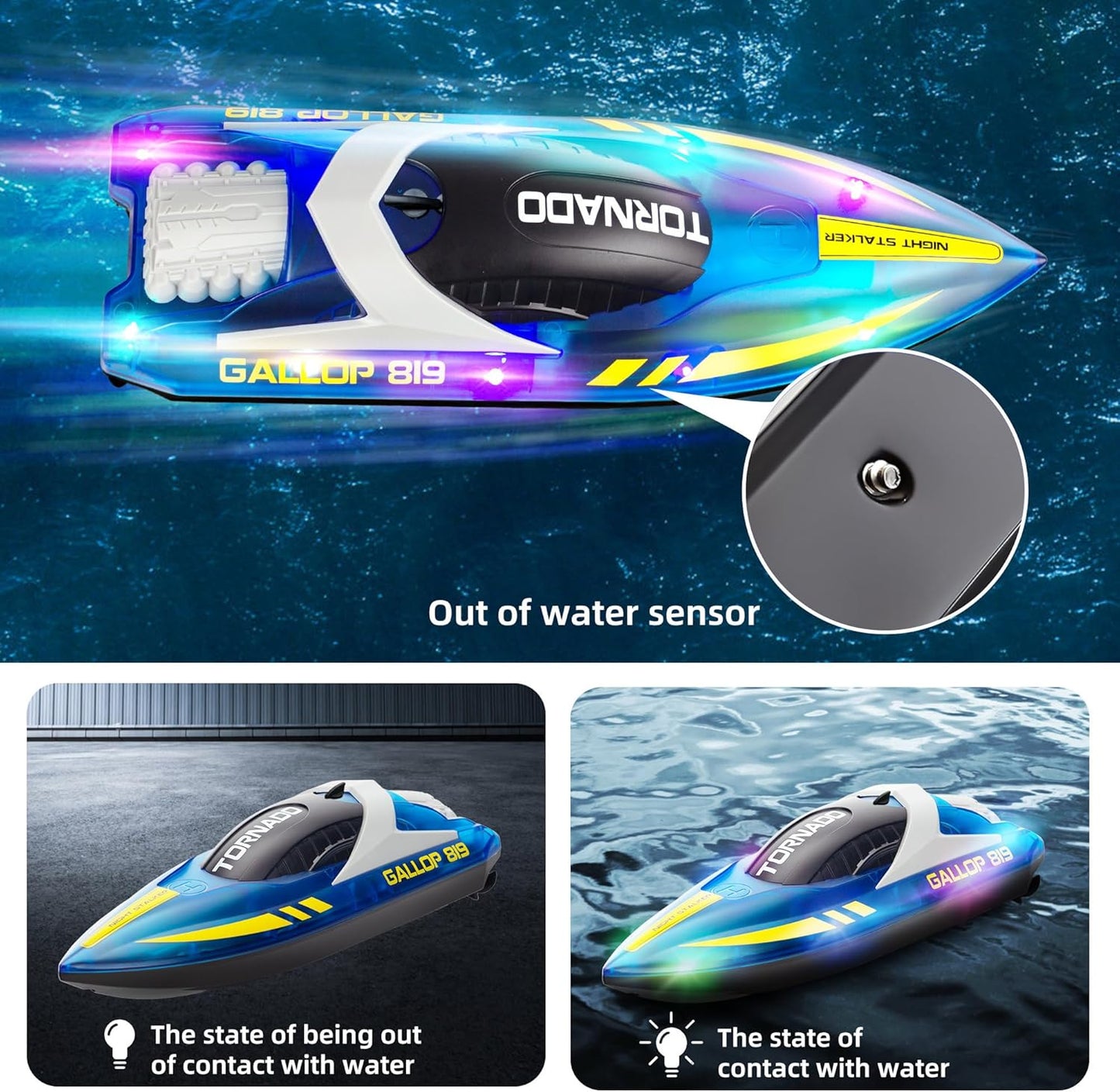 Ranvliegen ™ - RC High-Speed ​​Boat avec éclairage LED