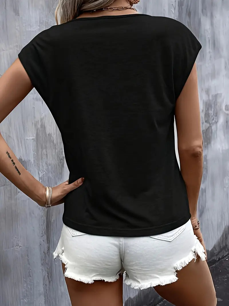 Fritzi™ - T-shirt à col en V avec imprimé cœur