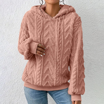 Fester Plüsch-Jacquard-Hoodie mit Dicke