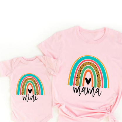 Mini Fashion™ - Mor & Datter - Matchende T-shirt & Romper