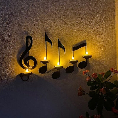 Sort Musiknote Væglampe