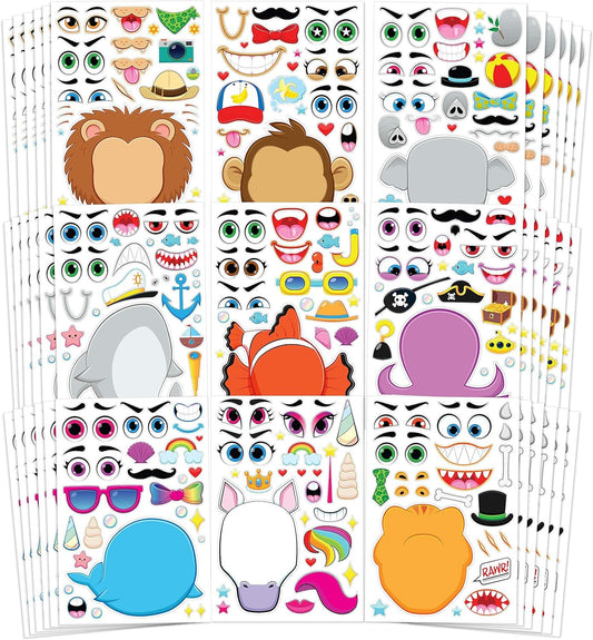 Make-a-face klistermærkeark (36 stk)