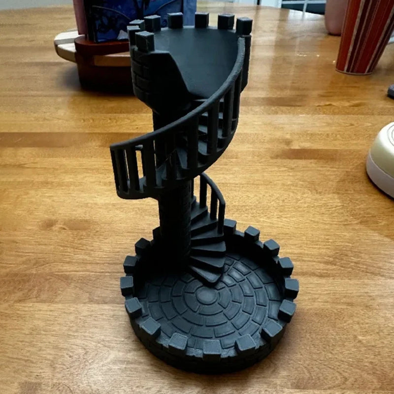 Dicemasters - 3D -gedruckter Würfel -Turm mit Wendeltreppe