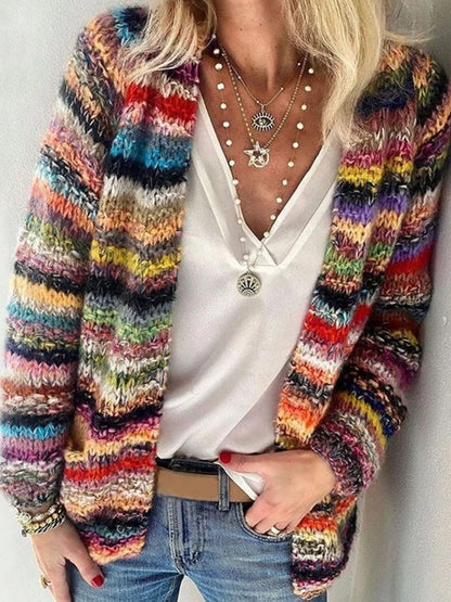 Lässiger Farbblock-Cardigan