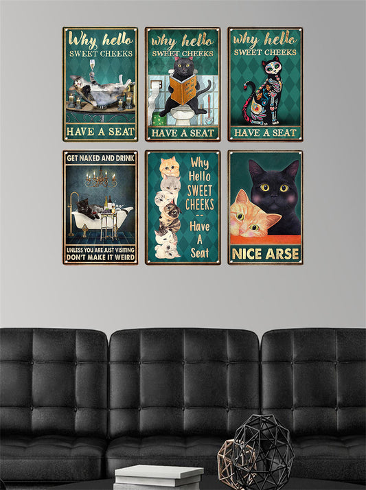 Vintage Cat | Metalen Poster