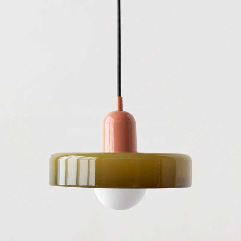 Bauhaus Pendant Light Made of Coloured Glass