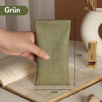 Leder Organizer Tasche mit Druckknopfverschluss