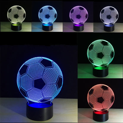 3D Voetbal Lamp | Meerdere kleuren