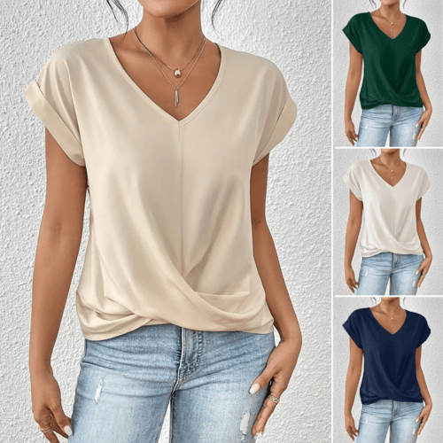 Tammana - Lässiges T-Shirt mit V-Ausschnitt