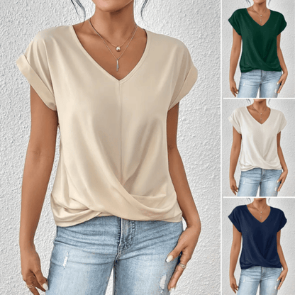 Tammana - Lässiges T-Shirt mit V-Ausschnitt