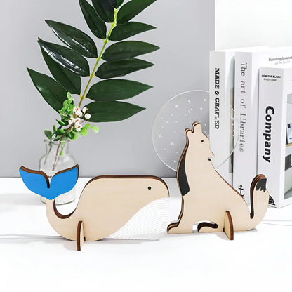 Houten Dieren Tafellamp - WildGlow