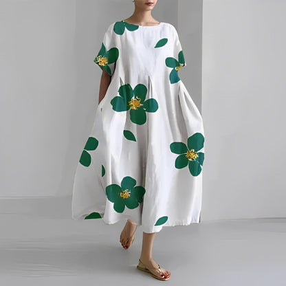 Adelia - Bohemian Dress with Floral Pattern