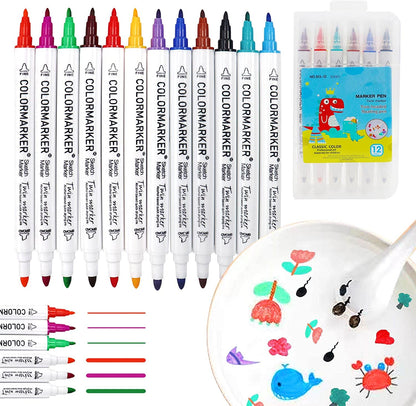 Magic Water Pen™ | Creative works of art in water - Watercolour sticker set (+ FREE ceramic spoon)