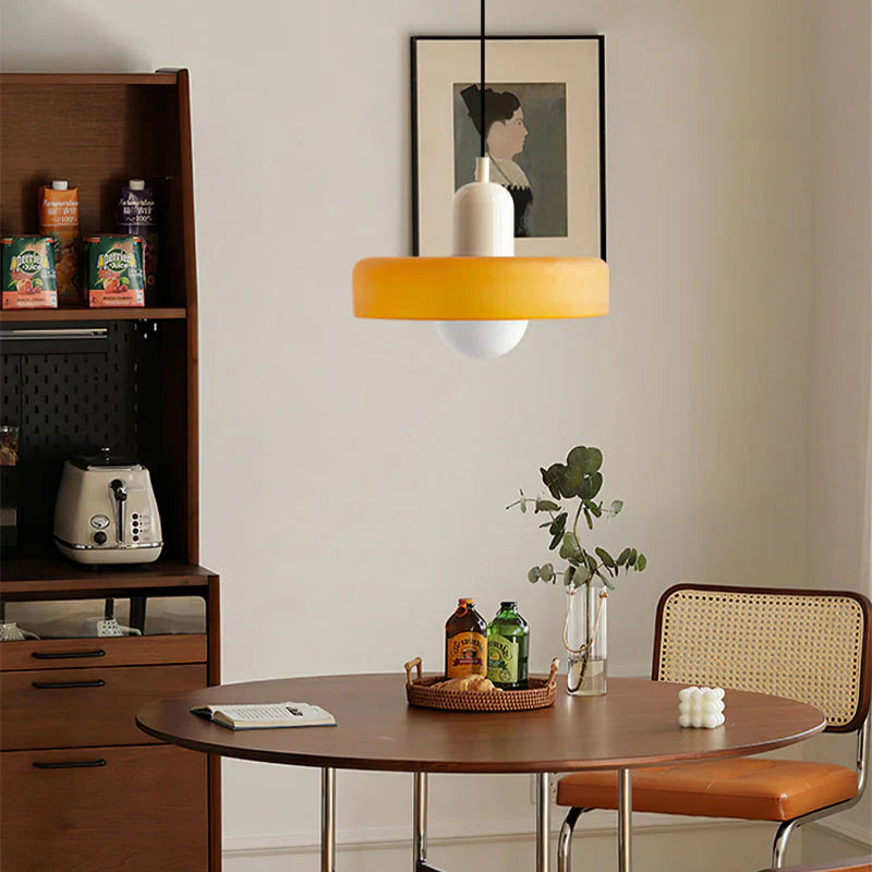 Bauhaus Pendant Light Made of Coloured Glass