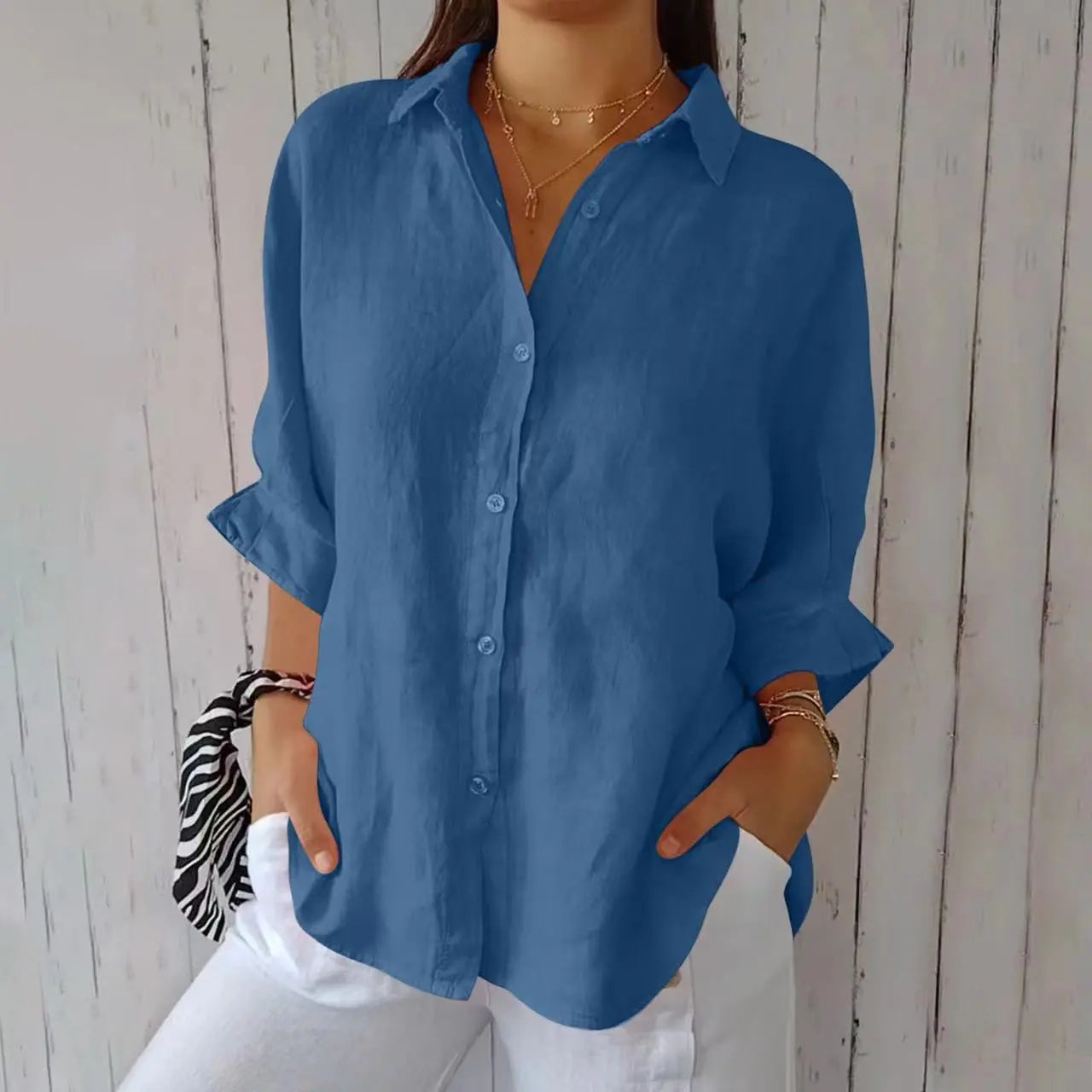 Aelita - Casual Shirt Made from Cotton and Linen