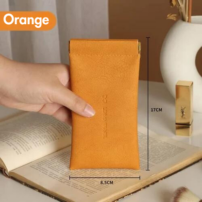 Leder Organizer Tasche mit Druckknopfverschluss